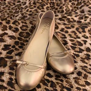Gold Leather Cole Haan Nike flats